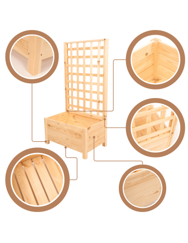 Duże donice ogrodowe- pergole - Pergola drewniana wysoka doniczka skrzynka na kwiaty 190x40x40 na nogach - product 6