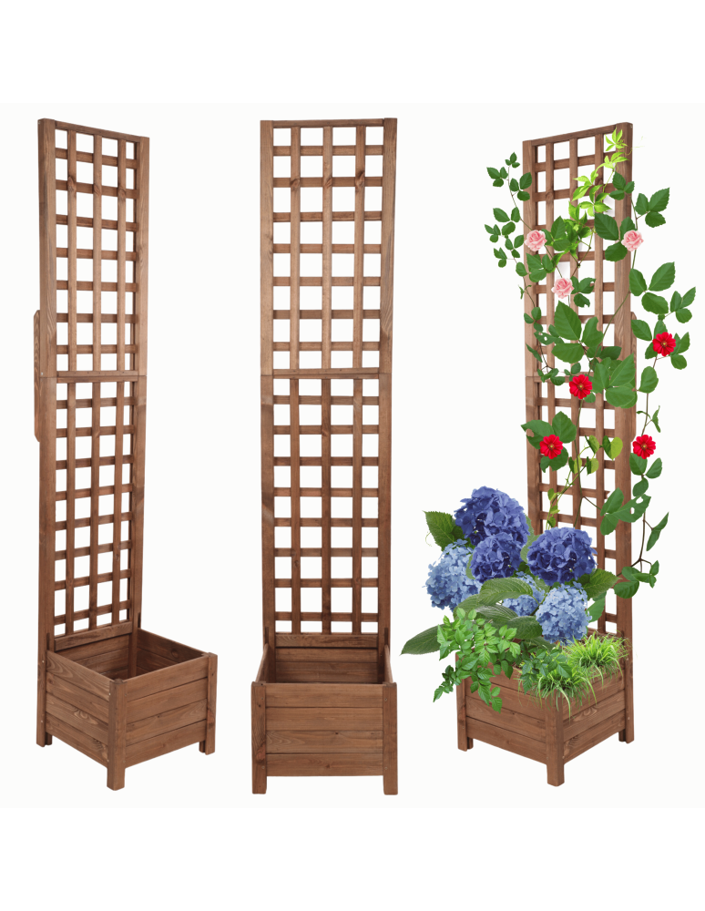 Duże donice ogrodowe- pergole - Pergola drewniana wysoka doniczka skrzynka na kwiaty 190x40x40 na nogach - product b2b.wamar.biz 1