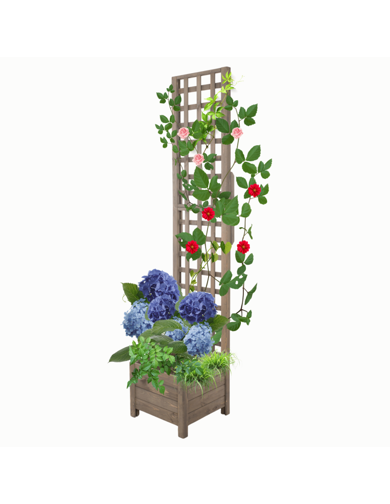 Duże donice ogrodowe- pergole - Pergola drewniana wysoka doniczka skrzynka na kwiaty 190x40x40 na nogach - product b2b.wamar.biz 2