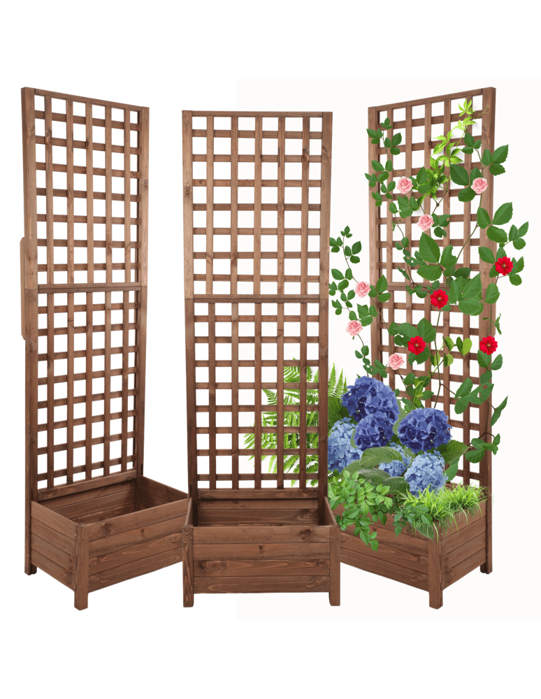 Duże donice ogrodowe- pergole - Pergola drewniana wysoka doniczka skrzynka na kwiaty 190x60x40 EKO - product b2b.wamar.biz 1