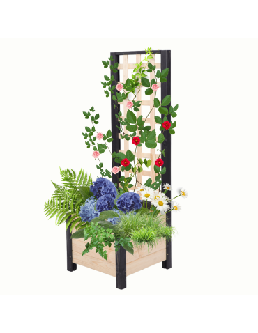 Drewniana pergola ogrodowa doniczka skrzynka na kwiaty 116x40x40 na nogach - product 2