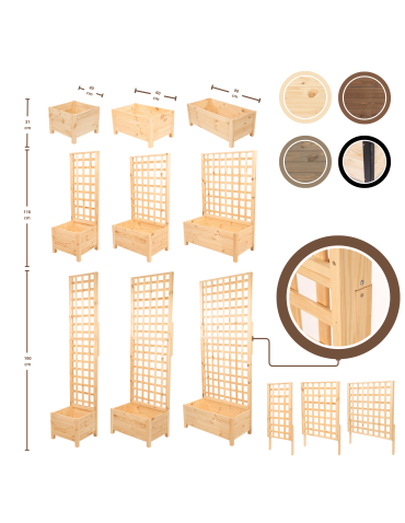 Duże donice ogrodowe- pergole - Drewniana pergola ogrodowa doniczka skrzynka na kwiaty 116x40x40 na nogach - product 9