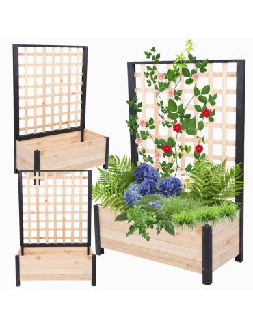 Drewniana pergola ogrodowa doniczka skrzynka na kwiaty 116x80x40 EKO