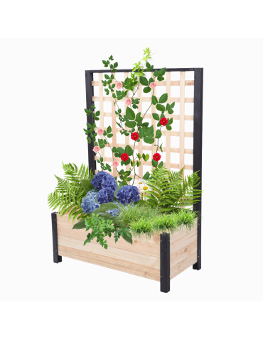 Drewniana pergola ogrodowa doniczka skrzynka na kwiaty 116x80x40 EKO - product 2