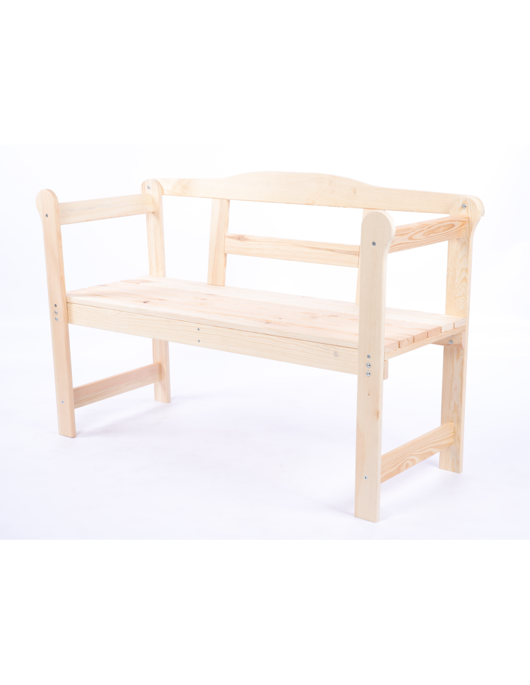 Stoły i ławki - Ławka ogrodowa drewniana z oparciem podłokietniki dwuosobowa IMPREGNOWANA - produkt b2b.wamar.biz 2