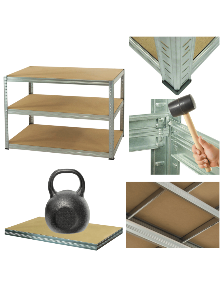Helios Regały Ocynkowane - Regał metalowy ocynkowany HELIOS 106x150x35cm 3Px175kg - product b2b.wamar.biz 1