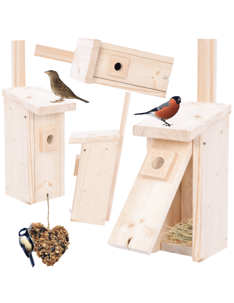 Budki Lęgowe - Budka lęgowa dla ptaków domek domki budki hotel SIKORKA wlot 2,8 cm ECO - product b2b.wamar.biz 1