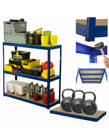 Magazynowe regały metalowe - Regał metalowy HELIOS 90x110x30cm 3Px350kg - product 17