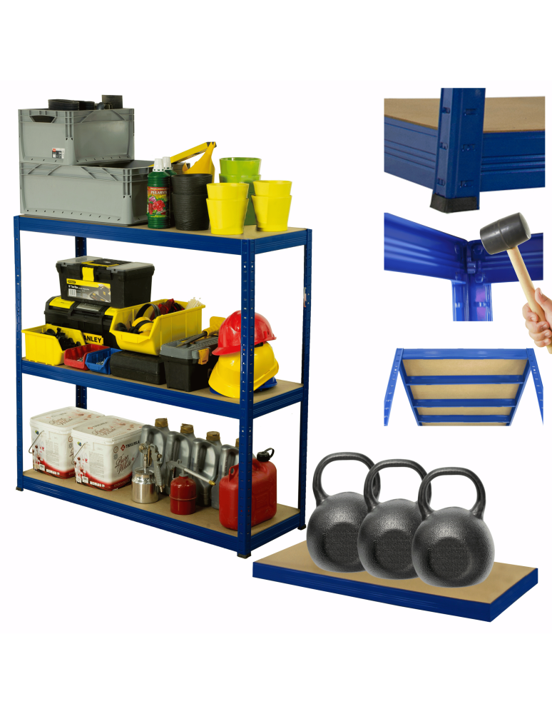 Magazynowe regały metalowe - Regał metalowy HELIOS 90x110x30cm 3Px350kg - product b2b.wamar.biz 17