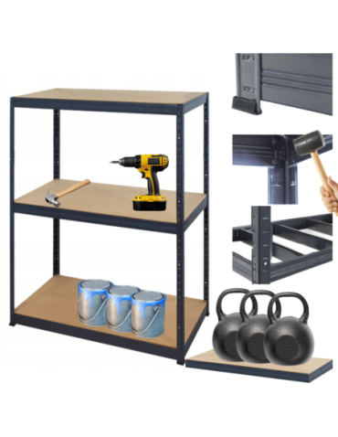 Magazynowe regały metalowe - Regał metalowy PREMIUM HELIOS 90x120x35cm 3Px350kg - produkt 17