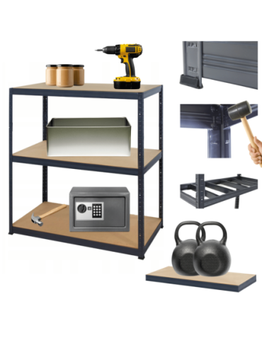 Magazynowe regały metalowe - Regał metalowy PREMIUM HELIOS 90x180x45cm 3Px275kg - produkt 17