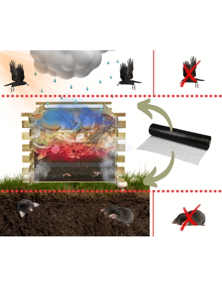 Drewniane kompostowniki ogrodowe – kompostowniki- cena na każdą kieszeń - Kompostownik drewniany MODUŁOWY siatka na krety kompostownik ogrodowy EKO - product b2b.wamar.biz 7