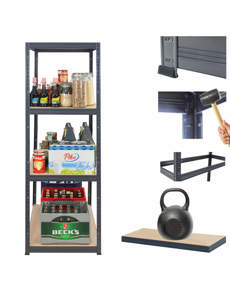 Helios Premium - Regał metalowy Premium HELIOS 180x45x45cm 4Px175kg - product b2b.wamar.biz 1