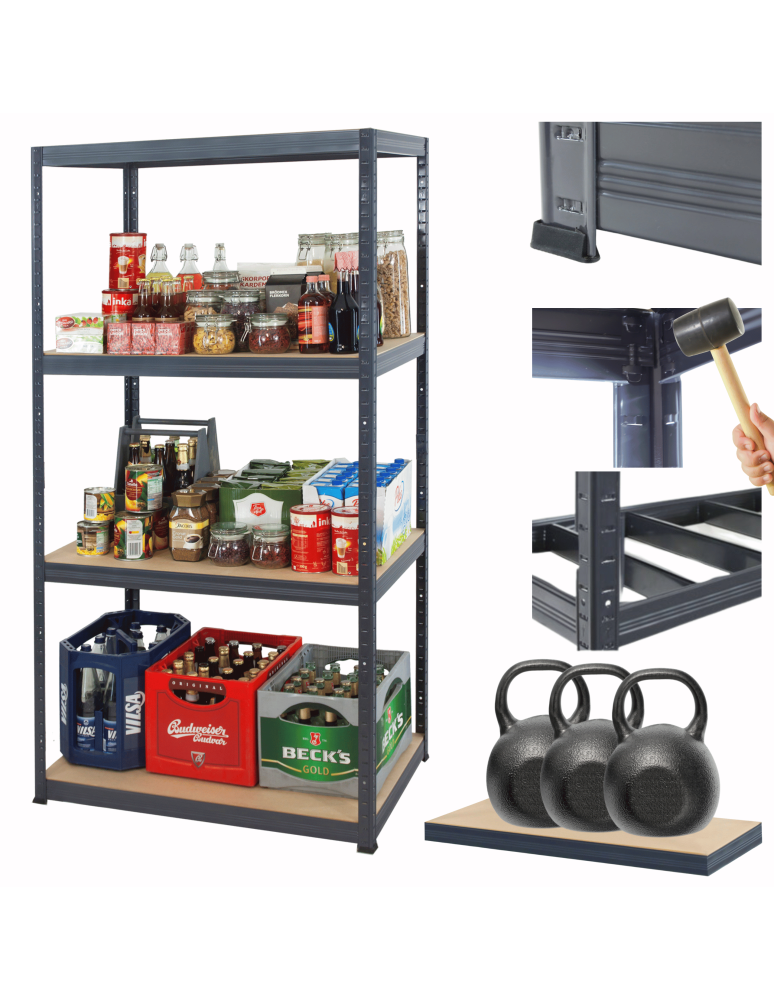 Helios Premium - Regał metalowy Premium HELIOS 180x75x50cm 4Px350kg - product b2b.wamar.biz 1