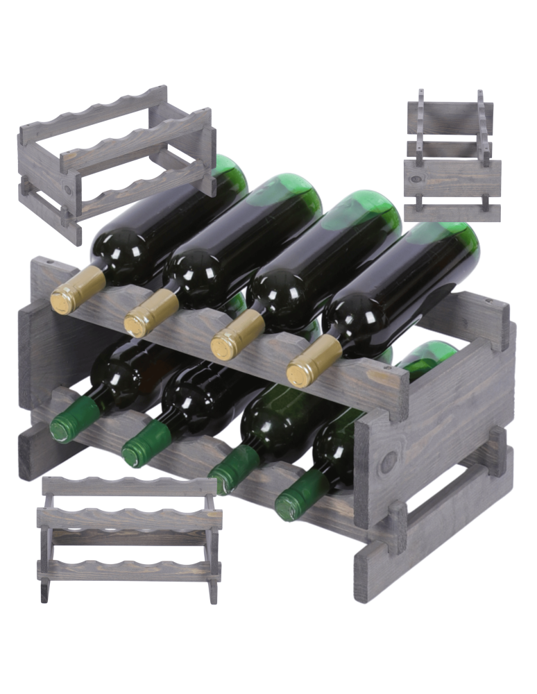 Modułowe stojaki do butelek RW11 - Stojak na wino regał modułowy na butelki 2x4 but WĄSKI ECO BEZ NARZĘDZI - product b2b.wamar.biz 1