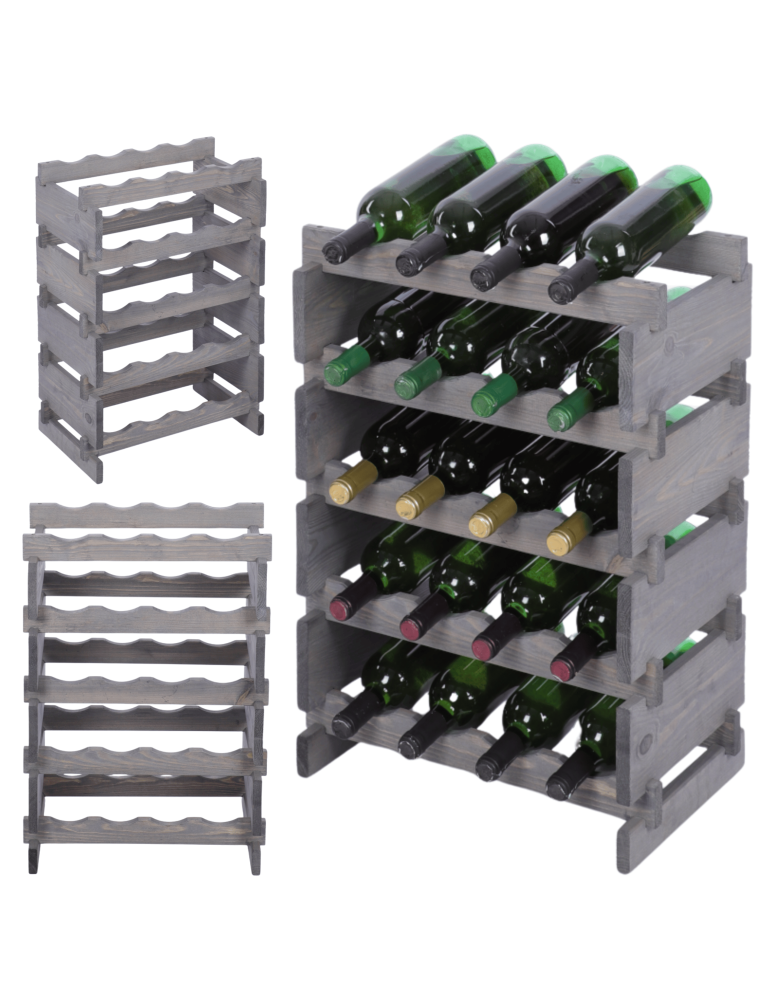 Modułowe stojaki do butelek RW11 - Stojak na wino regał modułowy na butelki 5x4 but BUDUJ JAK KLOCKI EKO - product b2b.wamar.biz 1