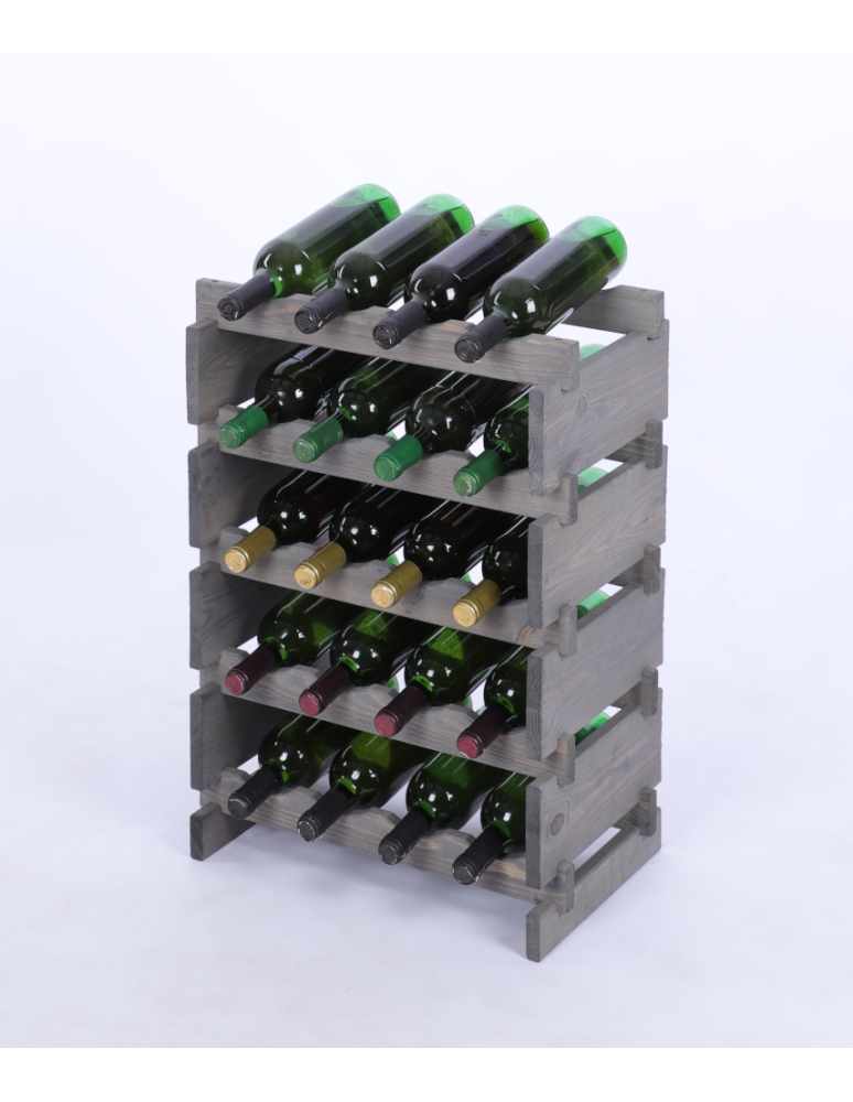 Modułowe stojaki do butelek RW11 - Stojak na wino regał modułowy na butelki 5x4 but BUDUJ JAK KLOCKI EKO - product b2b.wamar.biz 2