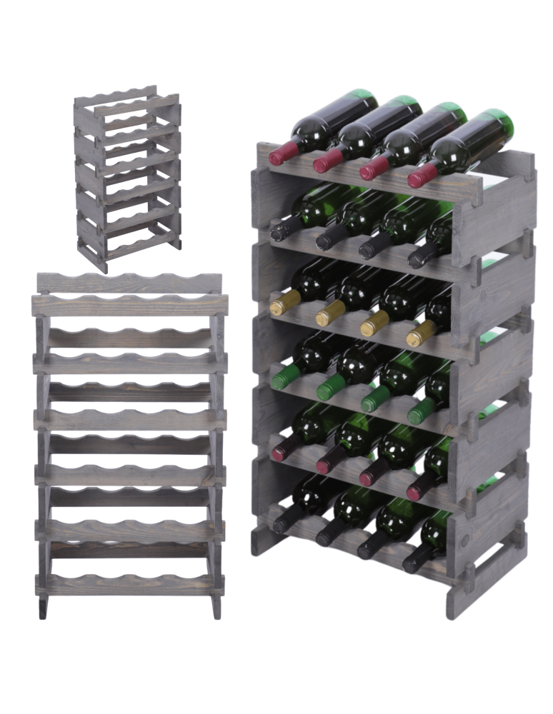 Modułowe stojaki do butelek RW11 - Stojak na wino regał modułowy na butelki 6x4 but BUDUJ JAK KLOCKI EKO - product b2b.wamar.biz 1