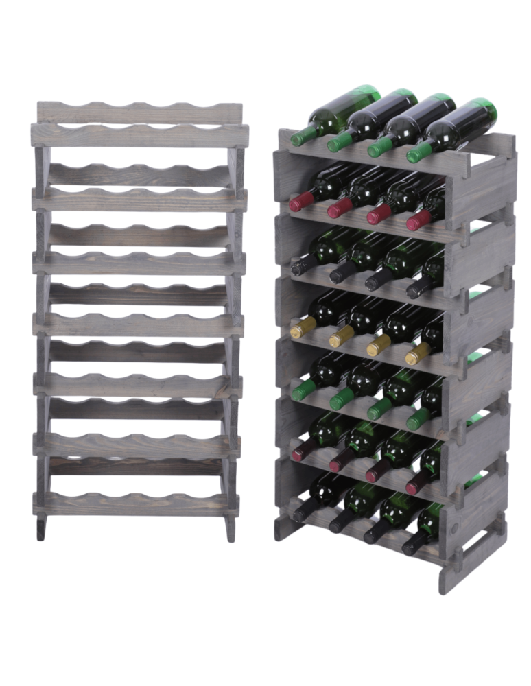 Modułowe stojaki do butelek RW11 - Stojak na wino regał modułowy na butelki 7x4 but BUDUJ JAK KLOCKI EKO - product b2b.wamar.biz 1