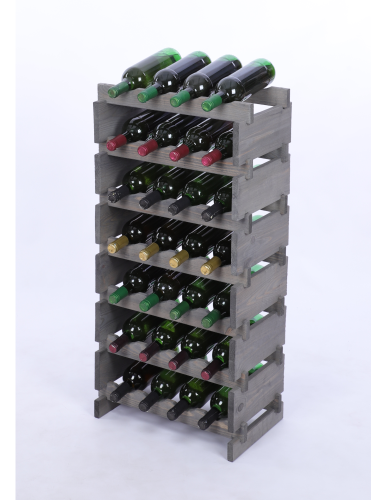 Modułowe stojaki do butelek RW11 - Stojak na wino regał modułowy na butelki 7x4 but BUDUJ JAK KLOCKI EKO - product b2b.wamar.biz 2