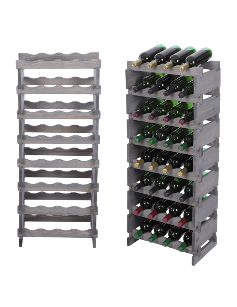 Modułowe stojaki do butelek RW11 - Stojak na wino regał modułowy na butelki 8x4 but WĄSKI ECO BEZ NARZĘDZI - product b2b.wamar.biz 1