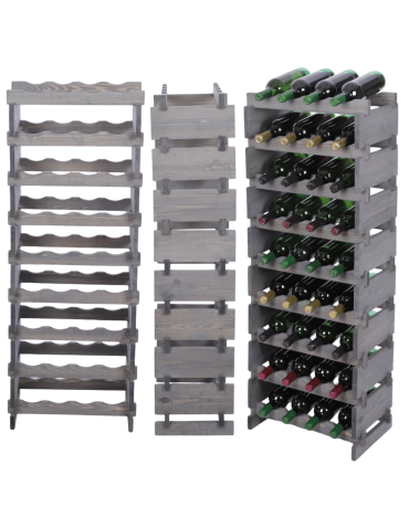 Stojak na wino regał modułowy na butelki 9x4 but WĄSKI ECO BEZ NARZĘDZI