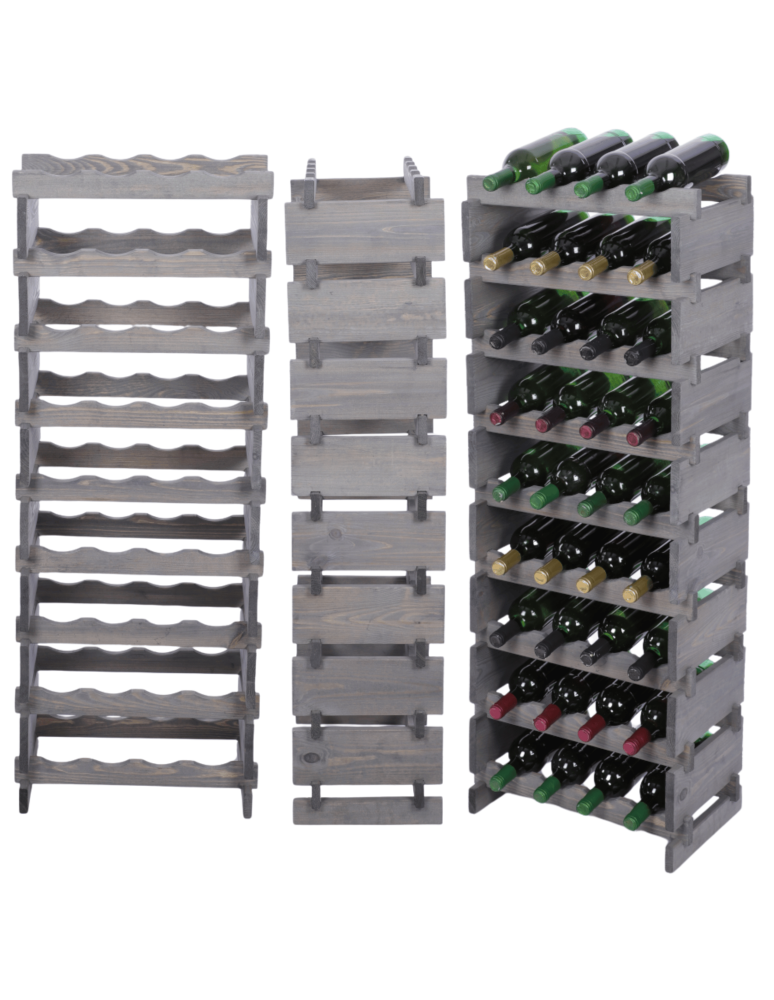 Modułowe stojaki do butelek RW11 - Stojak na wino regał modułowy na butelki 9x4 but WĄSKI ECO BEZ NARZĘDZI - product b2b.wamar.biz 1