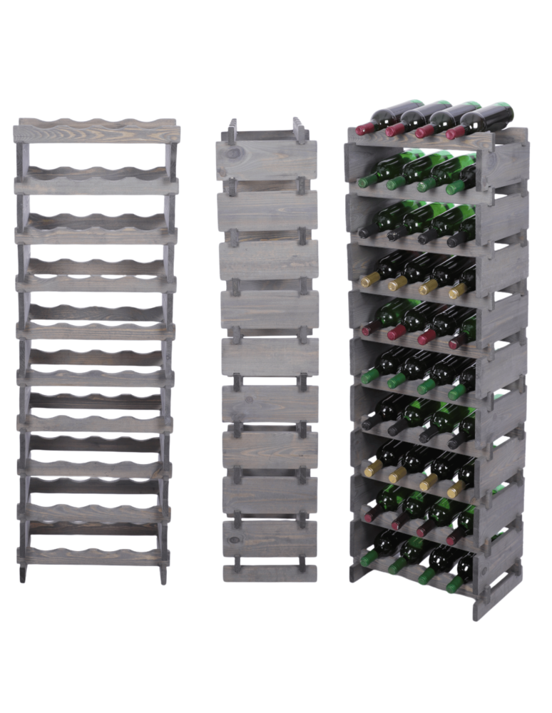 Modułowe stojaki do butelek RW11 - Stojak na wino regał modułowy na butelki 10x4 but DUŻY MONTAŻ BEZ NARZĘDZI - product b2b.wamar.biz 1
