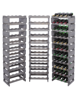 Stojak na wino regał modułowy na butelki 11x4 but DUŻY MONTAŻ BEZ NARZĘDZI