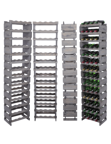 Stojak na wino regał modułowy na butelki 14x4 but WĄSKI ECO BEZ NARZĘDZI