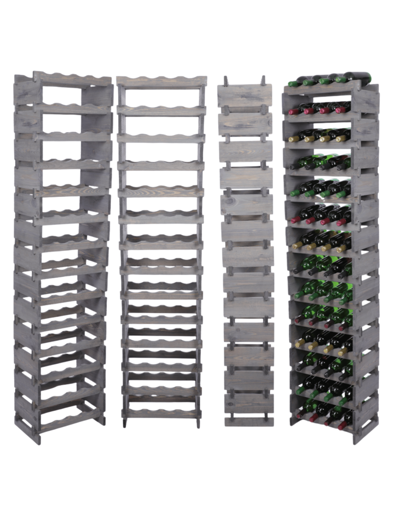 Modułowe stojaki do butelek RW11 - Stojak na wino regał modułowy na butelki 14x4 but WĄSKI ECO BEZ NARZĘDZI - product b2b.wamar.biz 1