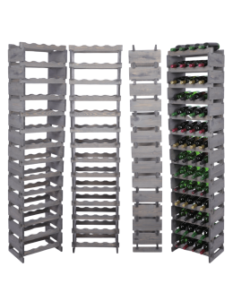 Stojak na wino regał modułowy na butelki 14x4 but WĄSKI ECO BEZ NARZĘDZI