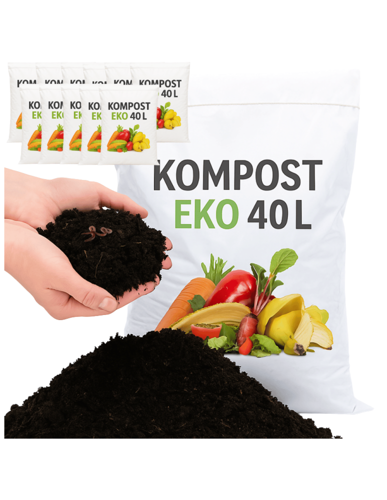 Surowce organiczne - BIOAKTYWNY KOMPOST 40L ziemia humus podłoże do KWIATÓW WARZYW EKO 12 WORKÓW - product b2b.wamar.biz 1
