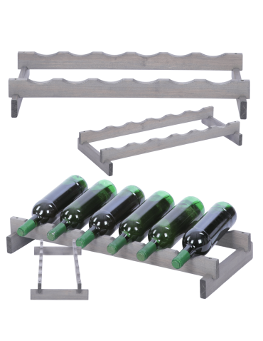 Stojak na butelki regał modułowy na wino 1x6 but POLSKI EKO BEZ NARZĘDZI