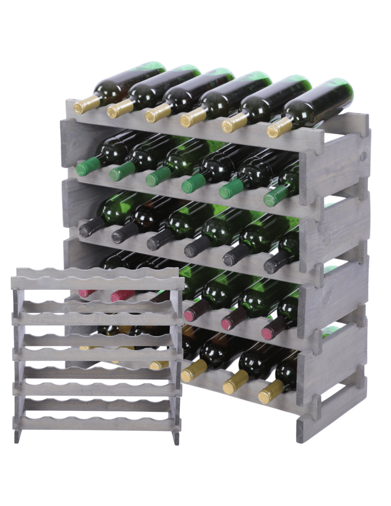 Modułowe stojaki do butelek RW11 - Stojak na butelki regał modułowy na wino 5x6 but BUDUJ JAK KLOCKI ECO - product b2b.wamar.biz 1