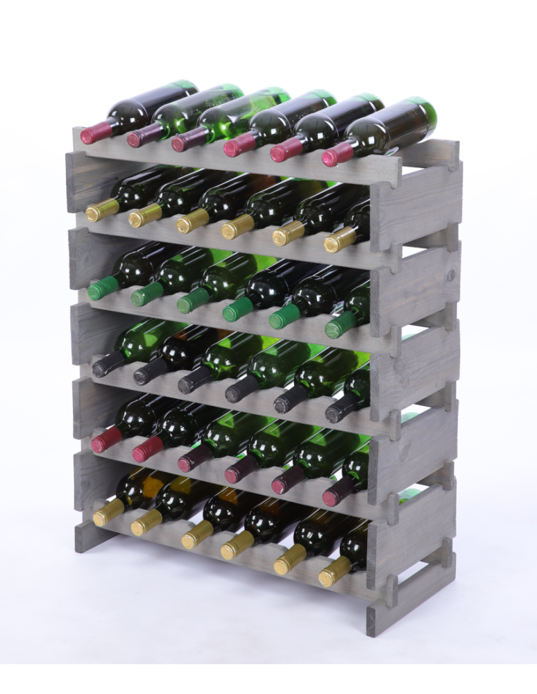 Modułowe stojaki do butelek RW11 - Stojak na butelki regał modułowy na wino 6x6 but BUDUJ JAK KLOCKI ECO - product b2b.wamar.biz 2