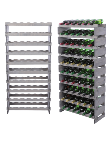 Stojak na butelki regał modułowy na wino 10x6 but DUŻY MONTAŻ BEZ NARZĘDZI