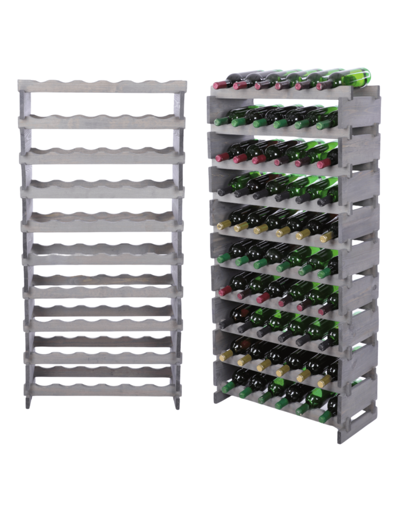 Modułowe stojaki do butelek RW11 - Stojak na butelki regał modułowy na wino 10x6 but DUŻY MONTAŻ BEZ NARZĘDZI - product b2b.wamar.biz 1