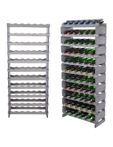 Stojak na butelki regał modułowy na wino 11x6 but DUŻY MONTAŻ BEZ NARZĘDZI