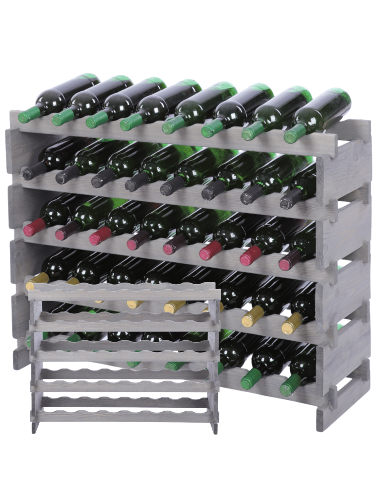 Modułowe stojaki do butelek RW11 - Stojak na wino regał modułowy na butelki 5x8 but BUDUJ JAK KLOCKI EKO - product b2b.wamar.biz 1