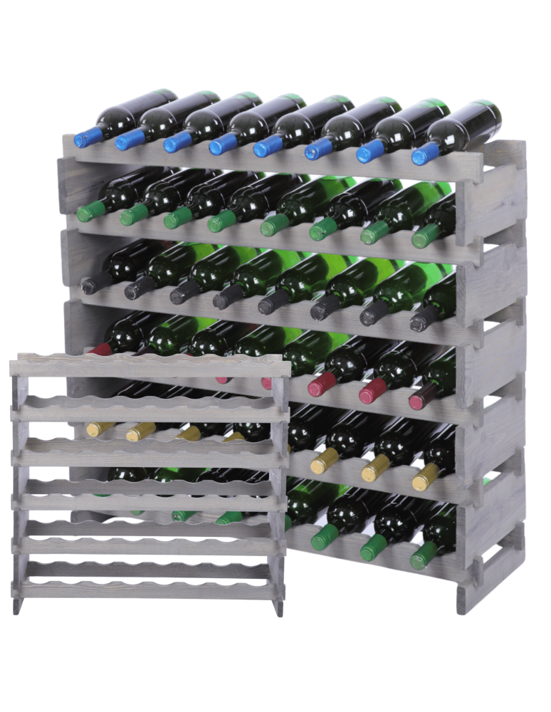 Modułowe stojaki do butelek RW11 - Stojak na wino regał modułowy na butelki 6x8 but BUDUJ JAK KLOCKI EKO - product b2b.wamar.biz 1