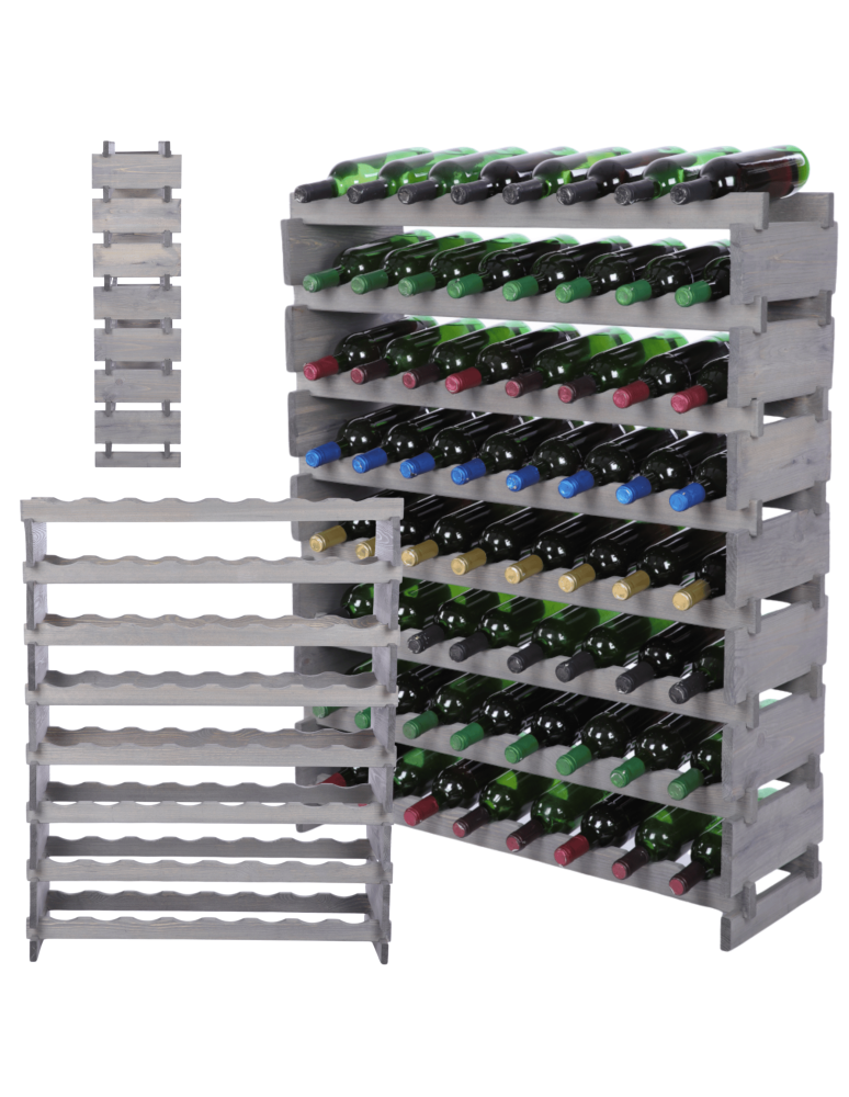Modułowe stojaki do butelek RW11 - Stojak na wino regał modułowy na butelki 8x8 but WSZYSTKIE TYPY BUTELEK - product b2b.wamar.biz 1