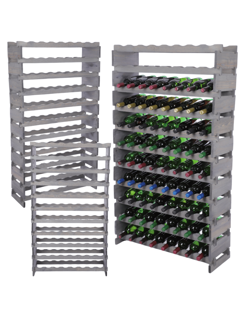 Modułowe stojaki do butelek RW11 - Stojak na wino regał modułowy na butelki 11x8 but DUŻY MONTAŻ BEZ NARZĘDZI - product b2b.wamar.biz 1
