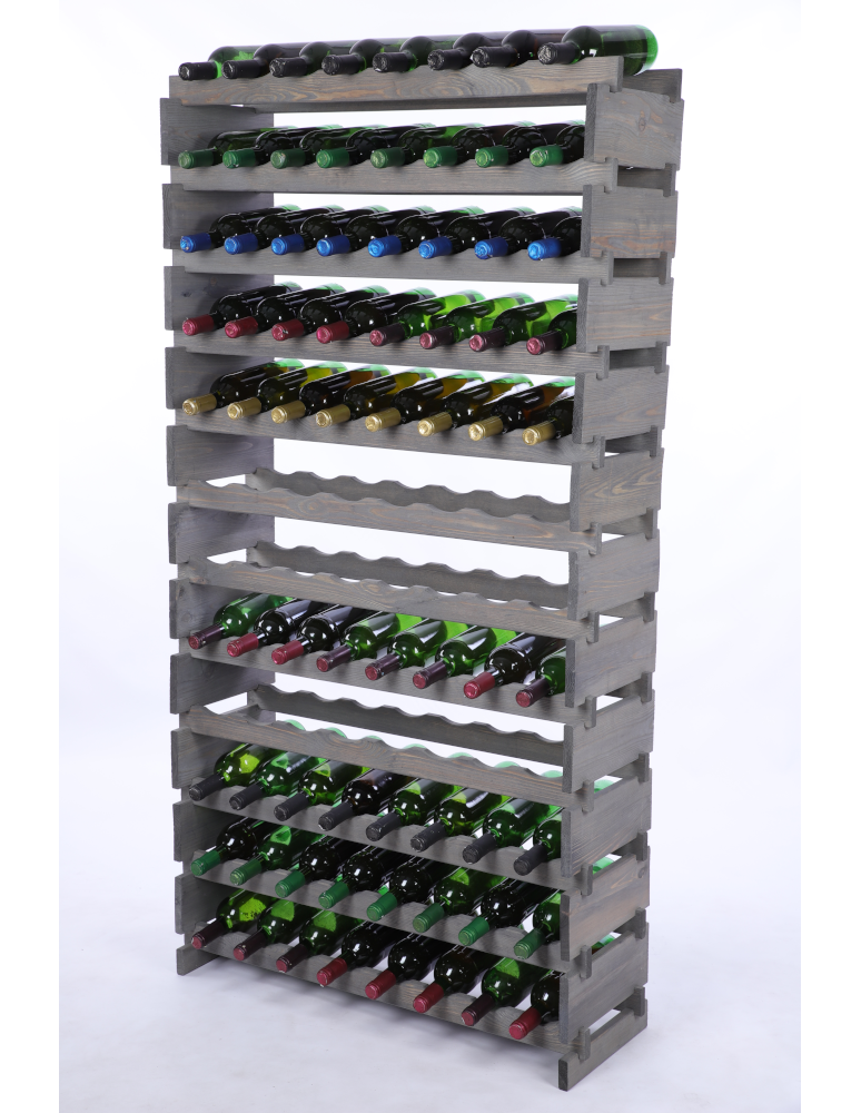 Modułowe stojaki do butelek RW11 - Stojak na wino regał modułowy na butelki 12x8 but DUŻY MONTAŻ BEZ NARZĘDZI - product b2b.wamar.biz 2