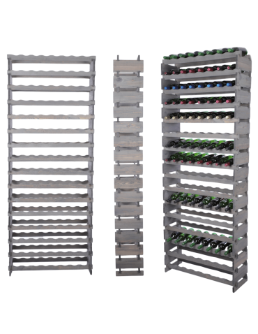 Stojak na wino regał modułowy na butelki 16x8 but WYSOKI BEZ NARZĘDZI