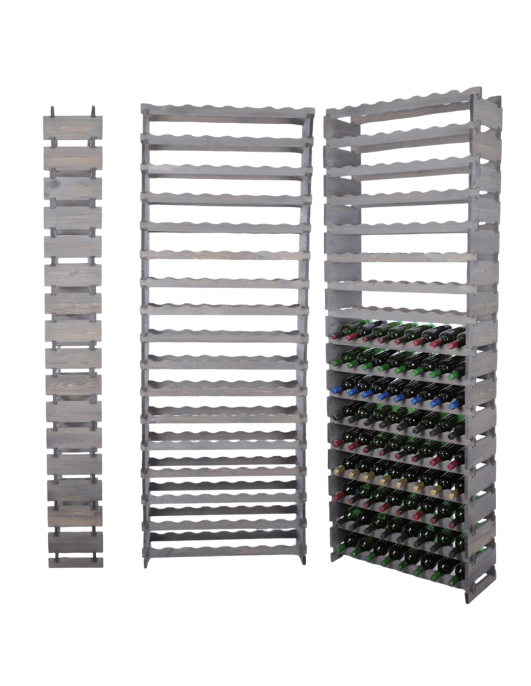 Modułowe stojaki do butelek RW11 - Stojak na wino regał modułowy na butelki 17x8 but WYSOKI BEZ NARZĘDZI - product b2b.wamar.biz 1