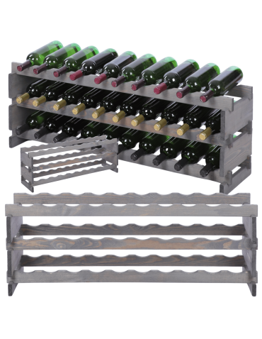 Stojak na wino regał modułowy na butelki 3x10 but POJEMNY BEZ NARZĘDZI