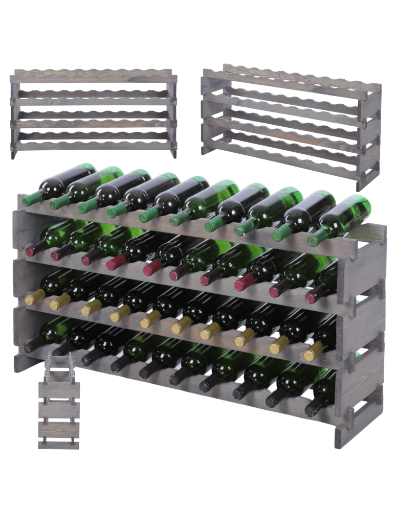 Modułowe stojaki do butelek RW11 - Stojak na wino regał modułowy na butelki 4x10 but POJEMNY BEZ NARZĘDZI - product b2b.wamar.biz 1