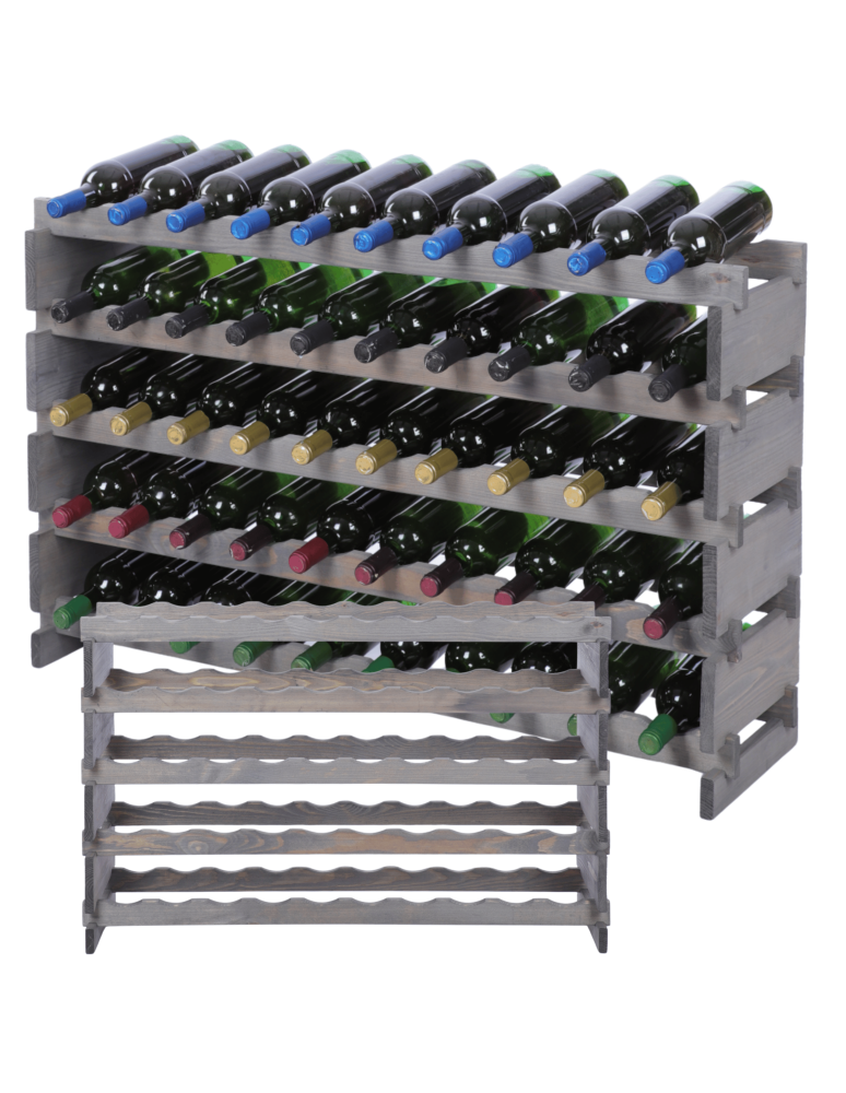 Modułowe stojaki do butelek RW11 - Stojak na wino regał modułowy na butelki 5x10 but BUDUJ JAK KLOCKI EKO - product b2b.wamar.biz 1