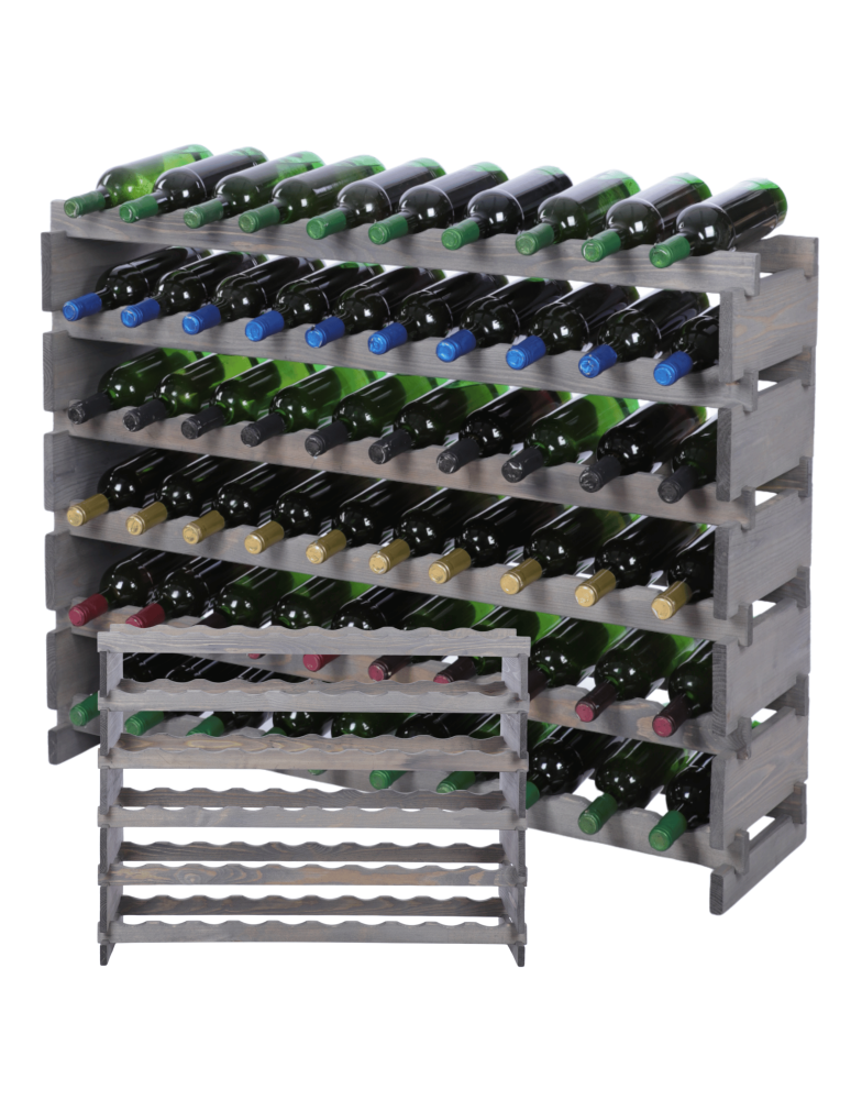 Modułowe stojaki do butelek RW11 - Stojak na wino regał modułowy na butelki 6x10 but BUDUJ JAK KLOCKI EKO - product b2b.wamar.biz 1
